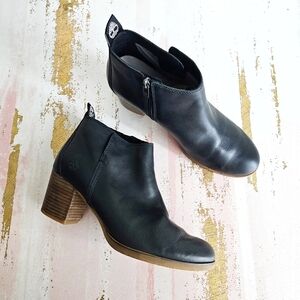 🖤 Timberland Genuine Leather Women's Eleonor Ankle Black Boots Size US 10